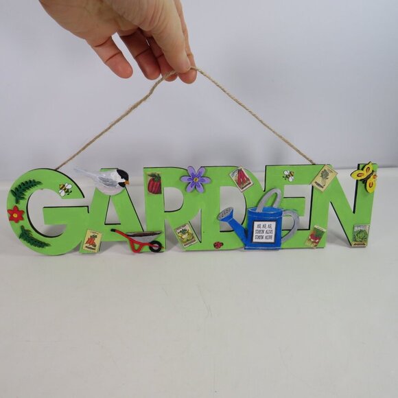 Wood GARDEN Gardening Themed Sign (dimensional) - Picture 1 of 9